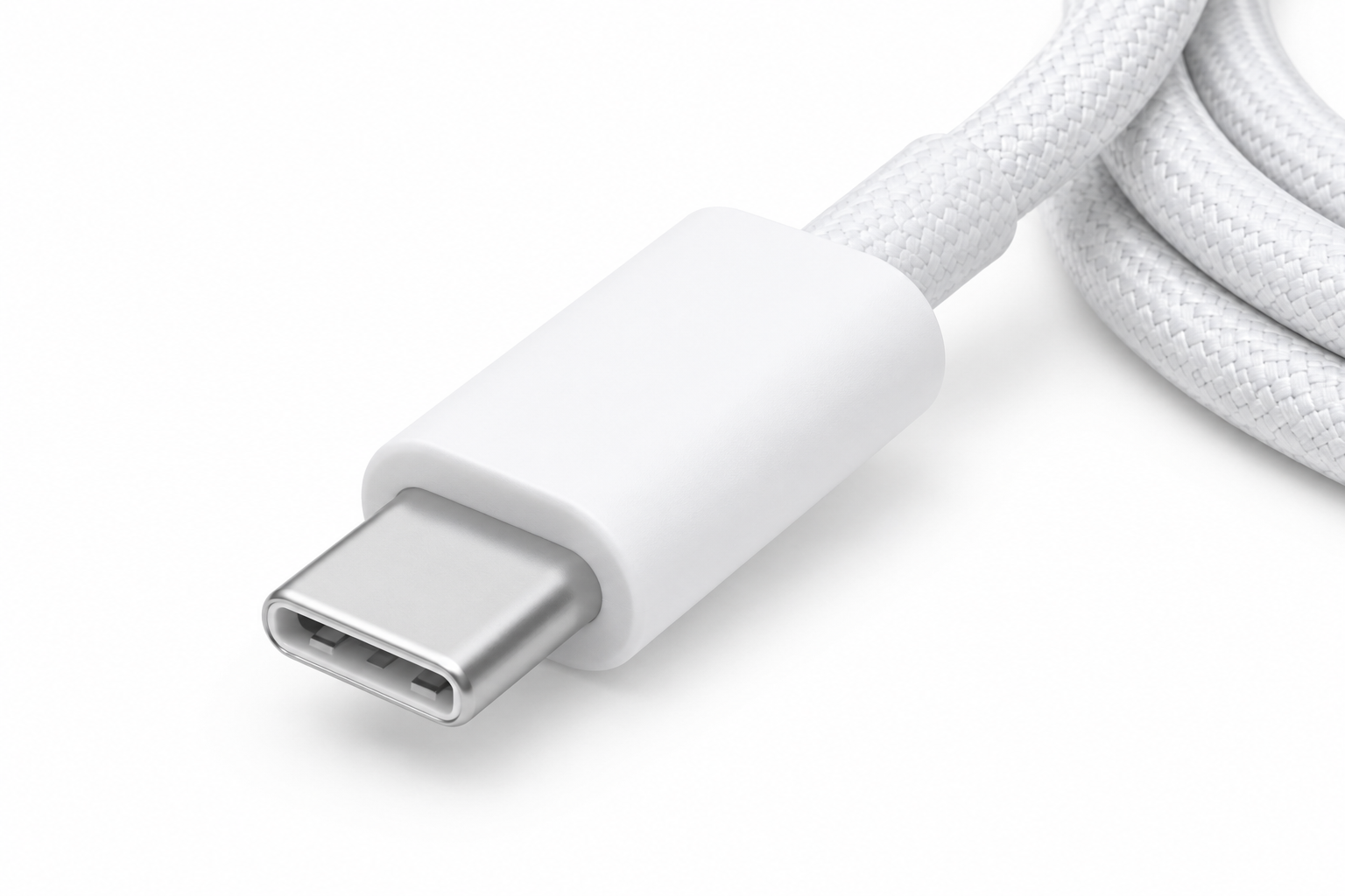 GIBGI FastPower 60W USB-C to USB-C Charging Cable (2m Nylon Braided, White) – view 3