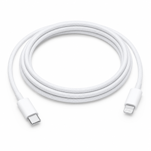GIBGI FastPower 60W USB-C to Lightning Charging Cable (1m Nylon Braided, White)