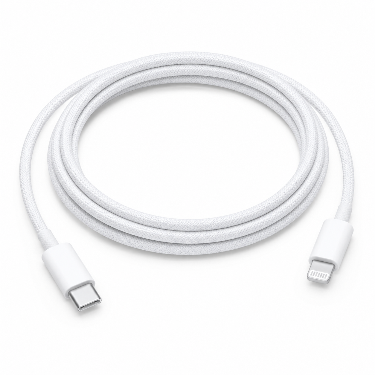 GIBGI FastPower 60W USB-C to Lightning Charging Cable (1m Nylon Braided, White)